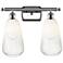 Ballston Brookhaven Almond 16"W 2-Lt Chrome Bath Light w/ Opal Shade
