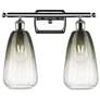 1_Ballston Brookhaven Almond 16"W 2-Lt Chrome Bath Light w/ Slate Shade