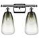 Ballston Brookhaven Almond 16"W 2-Lt Chrome Bath Light w/ Slate Shade