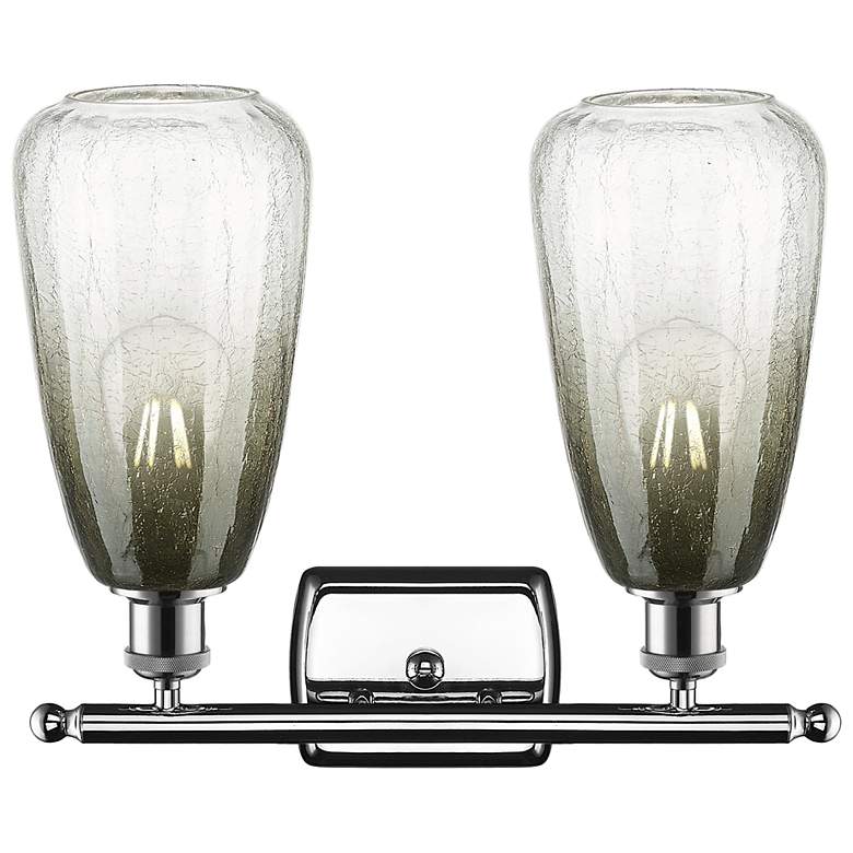 Image 2 Ballston Brookhaven Almond 16"W 2-Lt Chrome Bath Light w/ Slate Shade more views