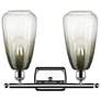 2_Ballston Brookhaven Almond 16"W 2-Lt Chrome Bath Light w/ Slate Shade more views