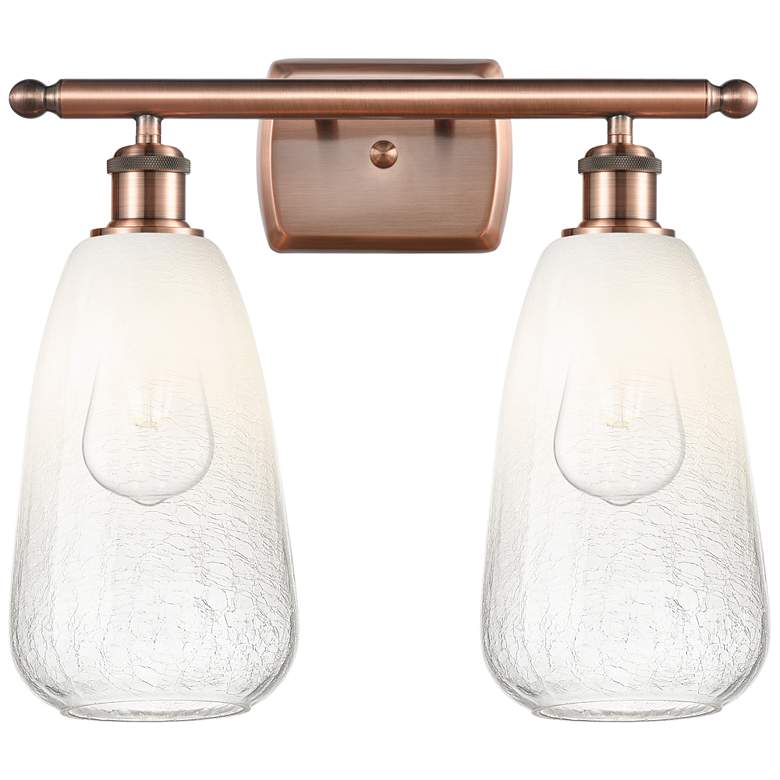 Image 1 Ballston Brookhaven Almond 16"W 2-Lt Copper Bath Light w/ Opal Shade