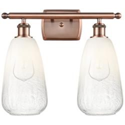 Ballston Brookhaven Almond 16"W 2-Lt Copper Bath Light w/ Opal Shade
