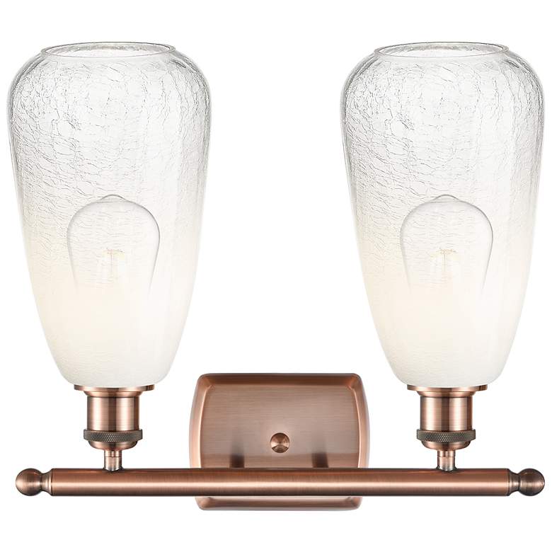 Image 2 Ballston Brookhaven Almond 16"W 2-Lt Copper Bath Light w/ Opal Shade more views