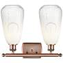 Ballston Brookhaven Almond 16"W 2-Lt Copper Bath Light w/ Opal Shade