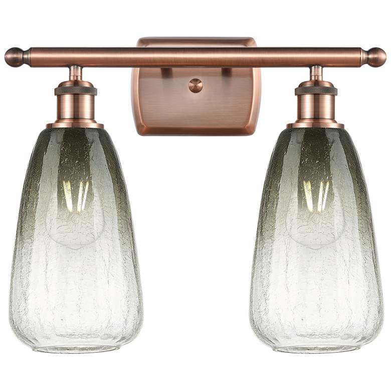 Image 1 Ballston Brookhaven Almond 16"W 2-Lt Copper Bath Light w/ Slate Shade