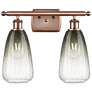Ballston Brookhaven Almond 16"W 2-Lt Copper Bath Light w/ Slate Shade
