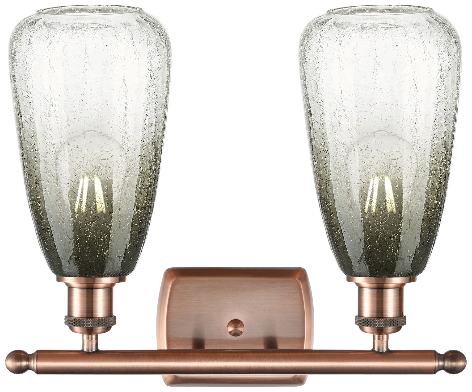 Image 2 Ballston Brookhaven Almond 16"W 2-Lt Copper Bath Light w/ Slate Shade more views