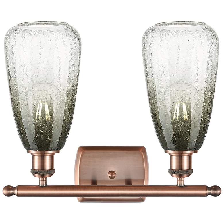Image 2 Ballston Brookhaven Almond 16"W 2-Lt Copper Bath Light w/ Slate Shade more views