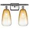 Ballston Brookhaven Almond 16"W 2-Lt Nickel Bath Light w/ Amber Shade