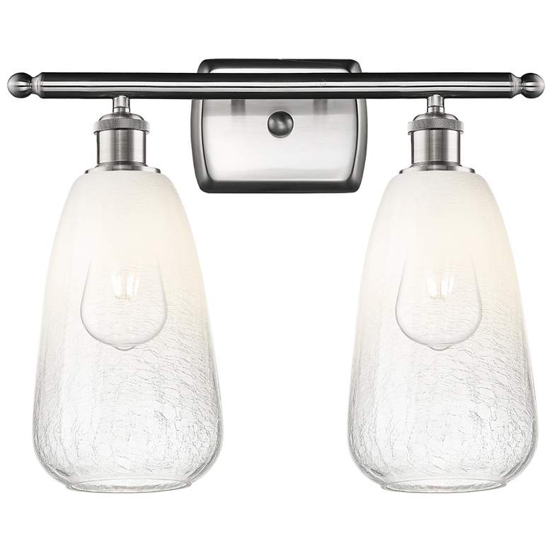 Image 1 Ballston Brookhaven Almond 16"W 2-Lt Nickel Bath Light w/ Opal Shade