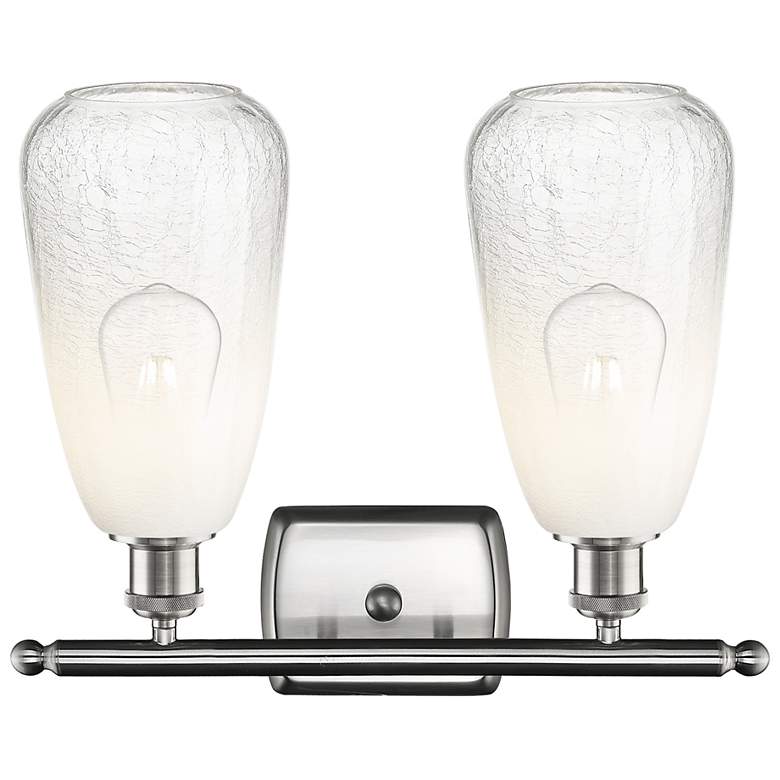 Image 2 Ballston Brookhaven Almond 16"W 2-Lt Nickel Bath Light w/ Opal Shade more views