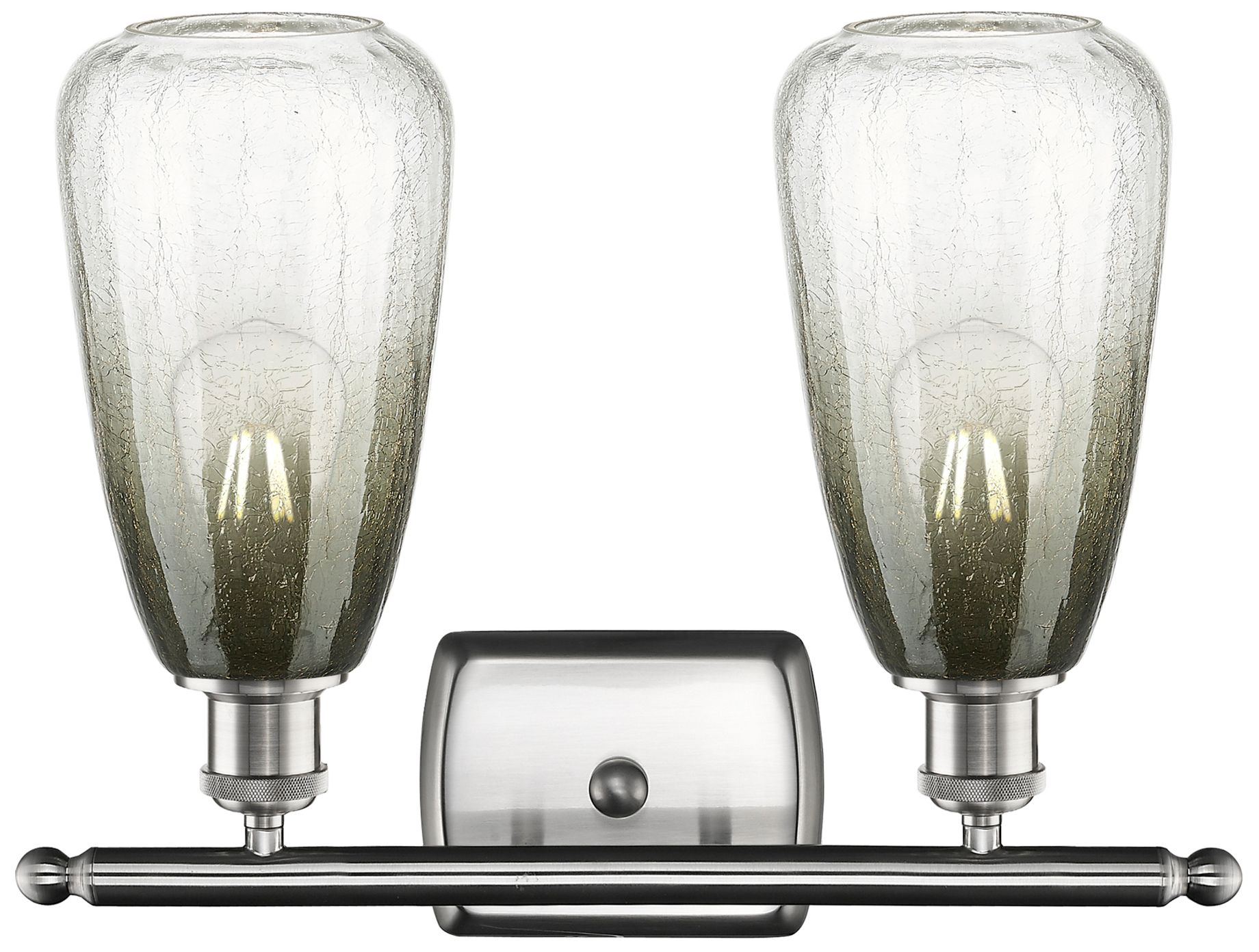 Image 2 Ballston Brookhaven Almond 16"W 2-Lt Nickel Bath Light w/ Slate Shade more views