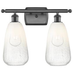 Ballston Brookhaven Almond 16"W 2-Lt Oiled Bronze Vanity w/ Opal Shade