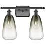 1_Ballston Brookhaven Almond 16"W 2-Lt Oiled Bronze Vanity w/ Slate Shade