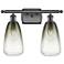 Ballston Brookhaven Almond 16"W 2-Lt Oiled Bronze Vanity w/ Slate Shade