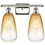 1_Ballston Brookhaven Almond 16"W 2-Lt Polished Nickel Vanity w/ Amber Shade