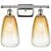 Ballston Brookhaven Almond 16"W 2-Lt Polished Nickel Vanity w/ Amber Shade