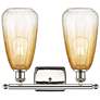 2_Ballston Brookhaven Almond 16"W 2-Lt Polished Nickel Vanity w/ Amber Shade more views