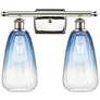 1_Ballston Brookhaven Almond 16"W 2-Lt Polished Nickel Vanity w/ Blue Shade