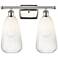 Ballston Brookhaven Almond 16"W 2-Lt Polished Nickel Vanity w/ Opal Shade