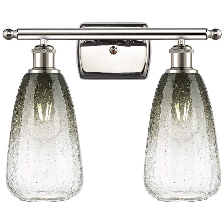 Image 1 Ballston Brookhaven Almond 16"W 2-Lt Polished Nickel Vanity w/ Slate Shade