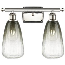 Ballston Brookhaven Almond 16"W 2-Lt Polished Nickel Vanity w/ Slate Shade