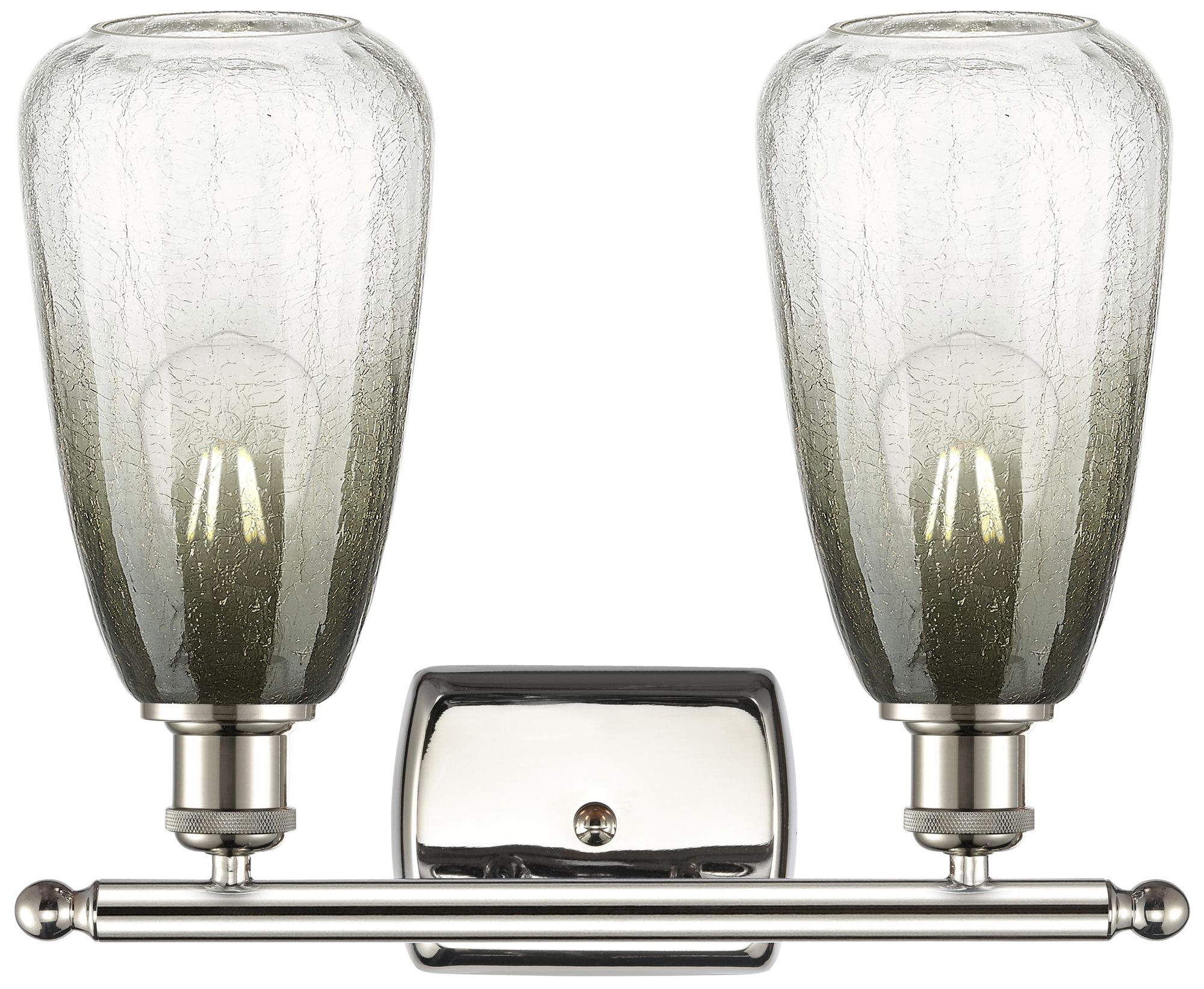 Image 2 Ballston Brookhaven Almond 16"W 2-Lt Polished Nickel Vanity w/ Slate Shade more views