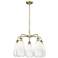 Ballston Brookhaven Almond 25"W 5 Light Brass Stem Chandelier w/ Opal Shade