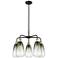 Ballston Brookhaven Almond 25"W 5-Lt Black Brass Chandelier w/ Slate Shade