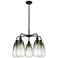 Ballston Brookhaven Almond 25"W 5-Lt Black Stem Chandelier w/ Slate Shade