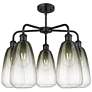 2_Ballston Brookhaven Almond 25"W 5-Lt Black Stem Chandelier w/ Slate Shade more views