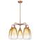 Ballston Brookhaven Almond 25"W 5-Lt Copper Stem Chandelier w/ Amber Shade