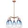 Ballston Brookhaven Almond 25"W 5-Lt Copper Stem Chandelier w/ Blue Shade