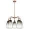 Ballston Brookhaven Almond 25"W 5-Lt Copper Stem Chandelier w/ Slate Shade