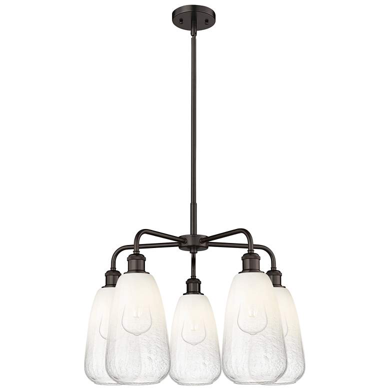 Image 1 Ballston Brookhaven Almond 25"W 5-Lt Oil Bronze Chandelier w/ Opal Shade