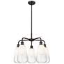 Ballston Brookhaven Almond 25"W 5-Lt Oil Bronze Chandelier w/ Opal Shade