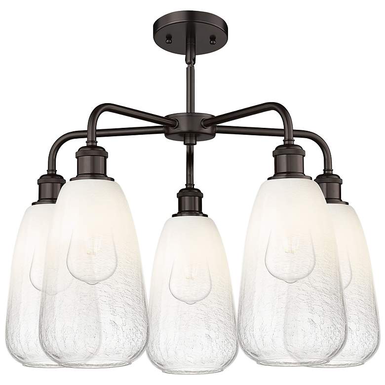 Image 2 Ballston Brookhaven Almond 25"W 5-Lt Oil Bronze Chandelier w/ Opal Shade more views