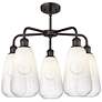 Ballston Brookhaven Almond 25"W 5-Lt Oil Bronze Chandelier w/ Opal Shade