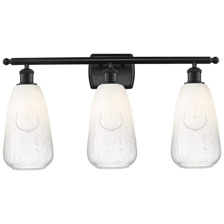 Image 1 Ballston Brookhaven Almond 26"W 3 Light Black Bath Light w/ Opal Shade