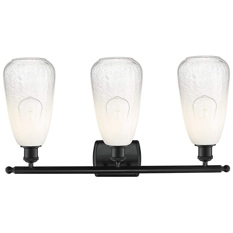 Image 2 Ballston Brookhaven Almond 26"W 3 Light Black Bath Light w/ Opal Shade more views