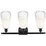 2_Ballston Brookhaven Almond 26"W 3 Light Black Bath Light w/ Opal Shade more views