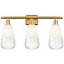 1_Ballston Brookhaven Almond 26"W 3 Light Gold Bath Light w/ Opal Shade