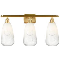 Ballston Brookhaven Almond 26"W 3 Light Gold Bath Light w/ Opal Shade
