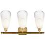 2_Ballston Brookhaven Almond 26"W 3 Light Gold Bath Light w/ Opal Shade more views