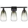 1_Ballston Brookhaven Almond 26"W 3-Lt Black Bath Light w/ Slate Shade
