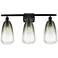 Ballston Brookhaven Almond 26"W 3-Lt Black Bath Light w/ Slate Shade