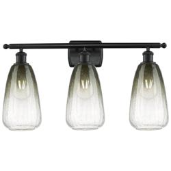 Ballston Brookhaven Almond 26"W 3-Lt Black Bath Light w/ Slate Shade