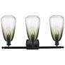 2_Ballston Brookhaven Almond 26"W 3-Lt Black Bath Light w/ Slate Shade more views