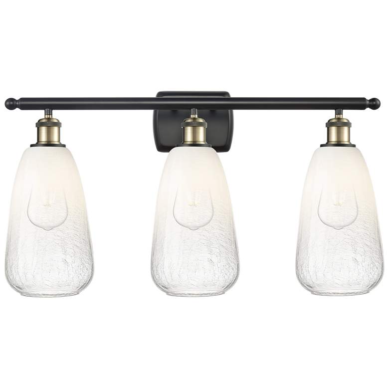 Image 1 Ballston Brookhaven Almond 26"W 3-Lt Black Brass Vanity w/ Opal Shade